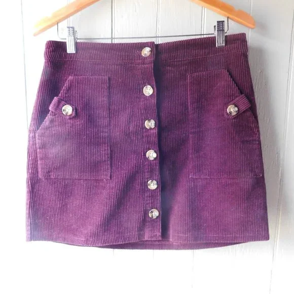 💕Corduroy Plum Mini Skirt - Picture 7 of 7